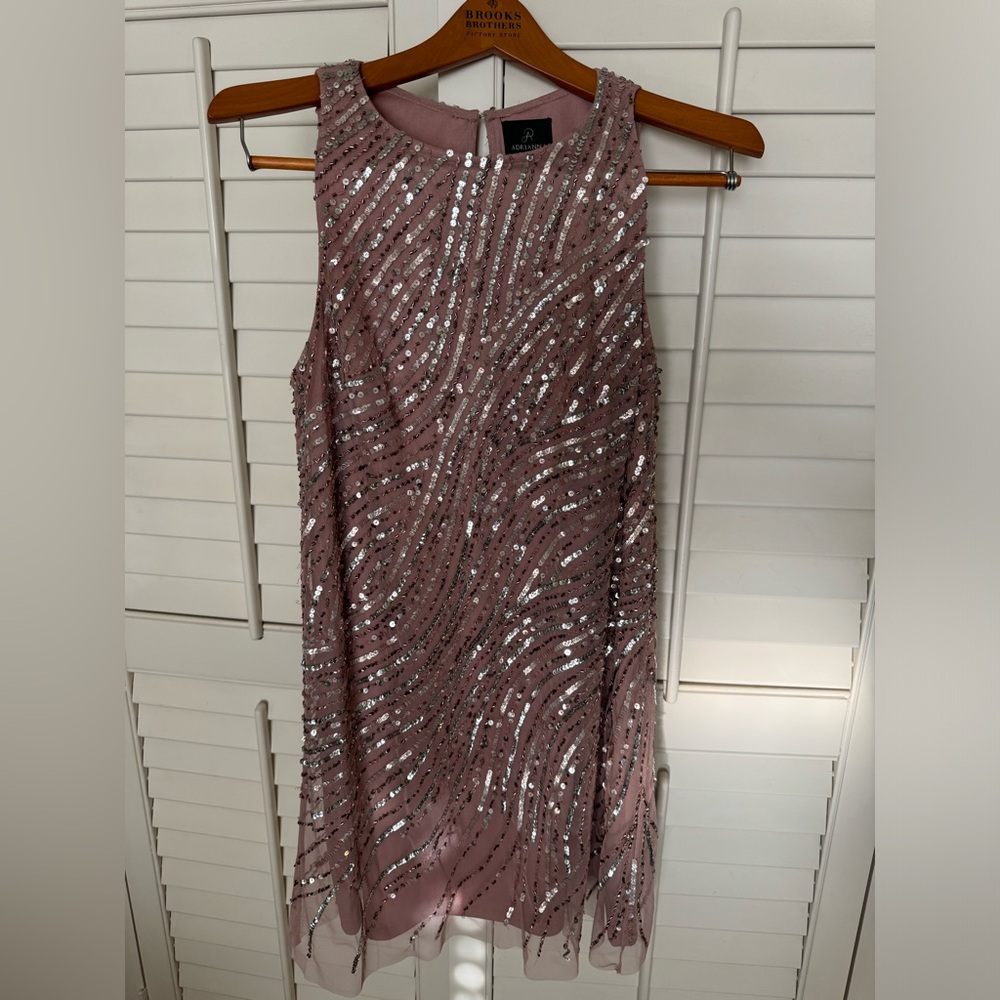 Adrianna Papell Women's Beaded Trapeze Dress Size 8
